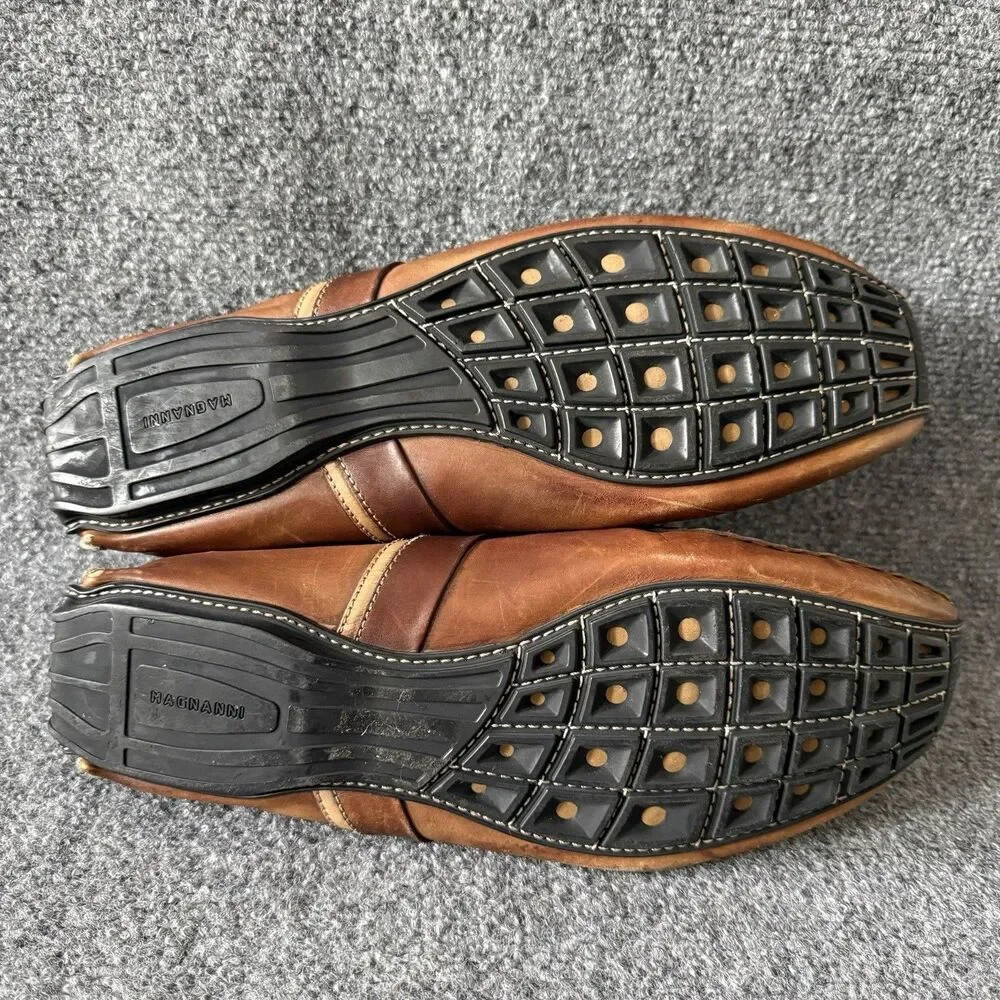 Magnanni Men's Penny Driver Loafers Brown Slip On Driving Moccasins Size 12